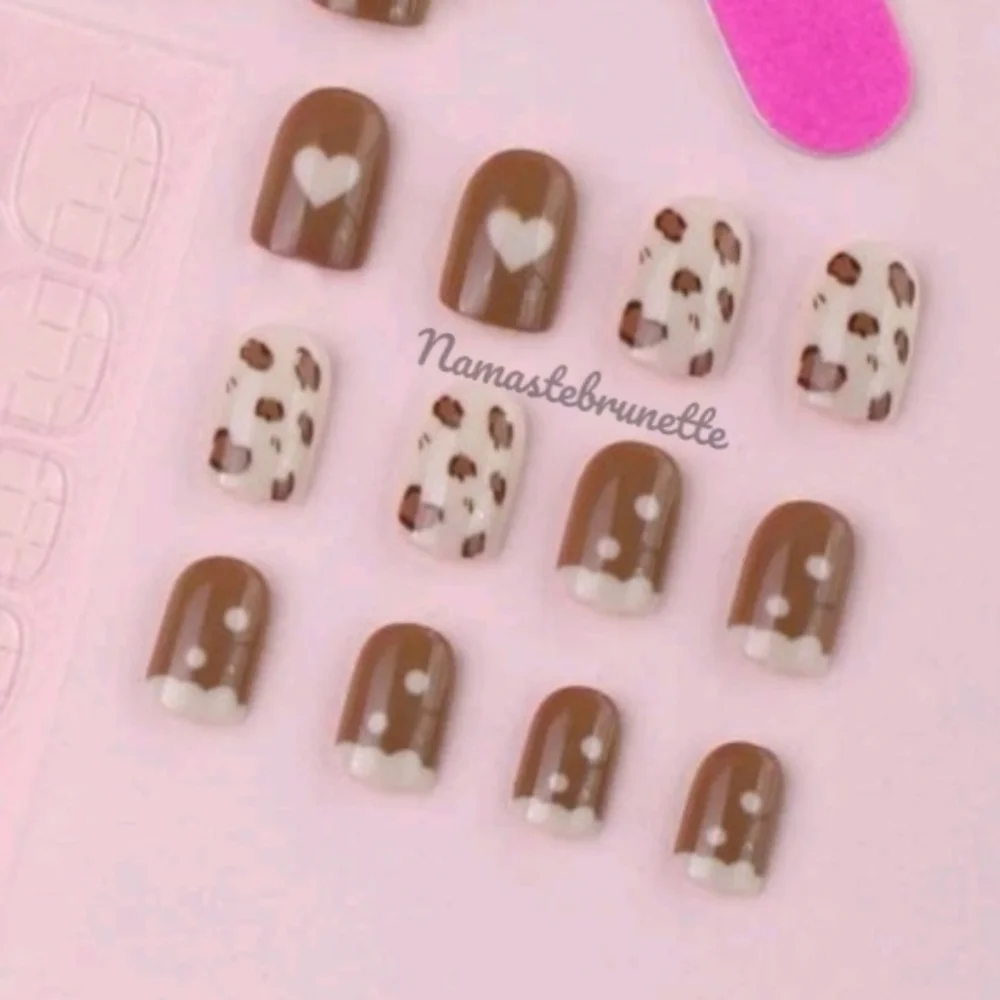 2/$16 Heart Bow Press On Nails